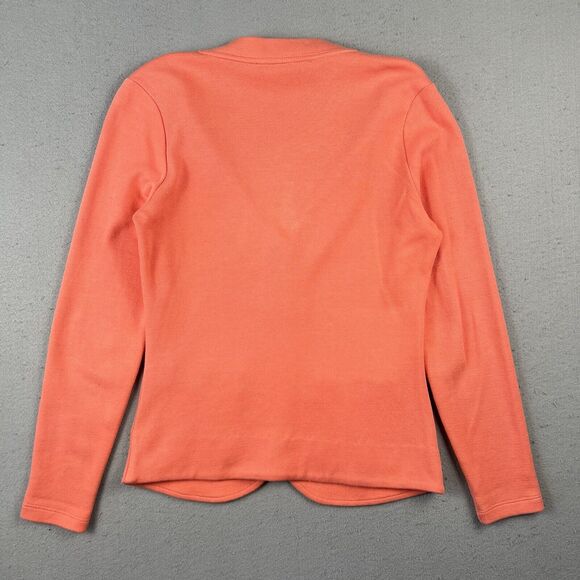 La Ligna Knit Blazer Jacket Women’s Small Orange Button V Neck Collarless - Picture 16 of 16